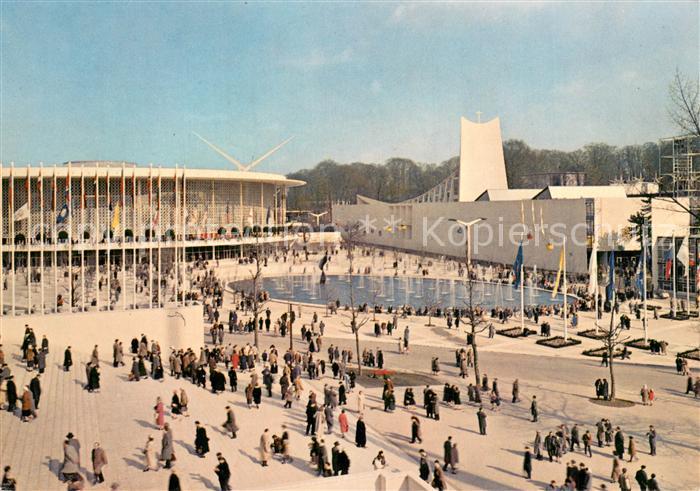 73793801 Exposition Universelle Bruxelles 1958 die Pavilon von U.S.A. und Heilig