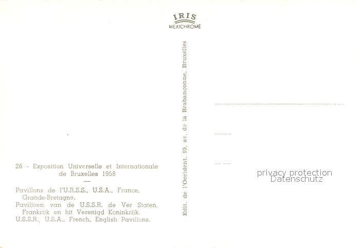 73793804 Exposition Universelle Bruxelles 1958 Pavilon von U.S.S.R