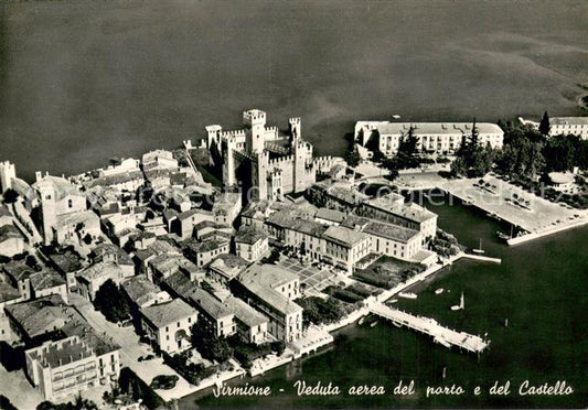 73738875 Sirmione Lago di Garda Veduta aerea del porto e del castello