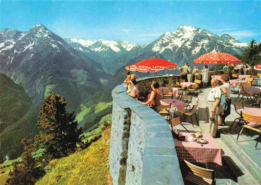 73978325 Mayrhofen Zillertal Tirol AT Café Restaurant Penkenbahn Ausblick zum Tr