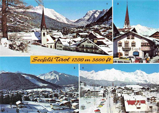 73978333 Seefeld Tirol Ortsansicht mit Kirche Panorama Karwendelgebirge Wetterst