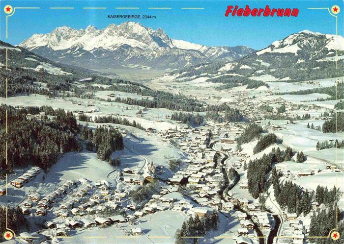 73978423 Fieberbrunn Tirol AT Winterpanorama Blick gegen Kaisergebirge