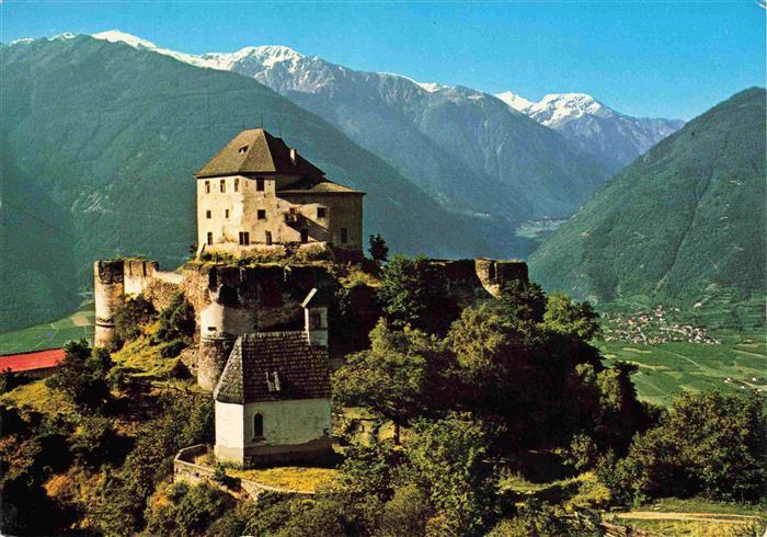 73978547 Latsch Laces Vinschgau IT Burg Annenberg Blick gegen Morter und Martell