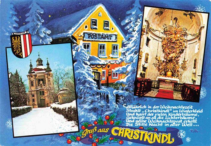 73979004 Unterhimmel Steyr Gruss aus Christkindl Kirche Altar Postamt