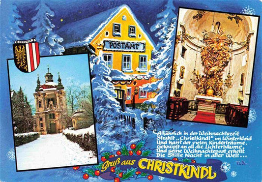 73979004 Unterhimmel Steyr Gruss aus Christkindl Kirche Altar Postamt