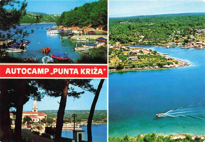 73980095 Cres Croatia Autocamp Punta Kriza Bootshafen Kirche Fliegeraufnahme