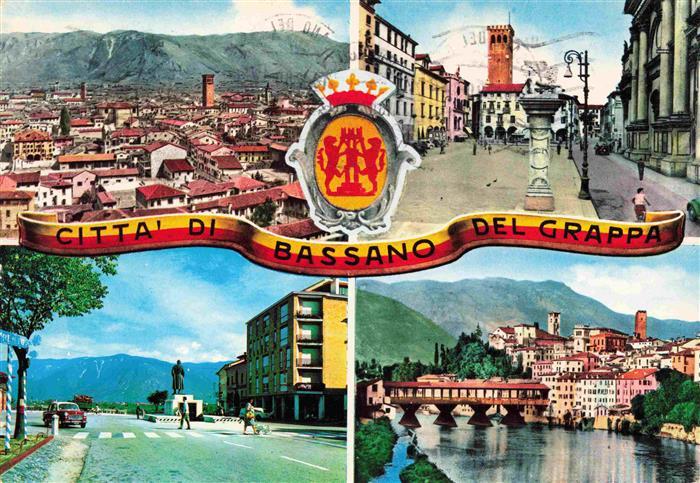 73980703 Bassano del Grappa IT Panorama Piazza Liberta Monumento al Gen G Giardi