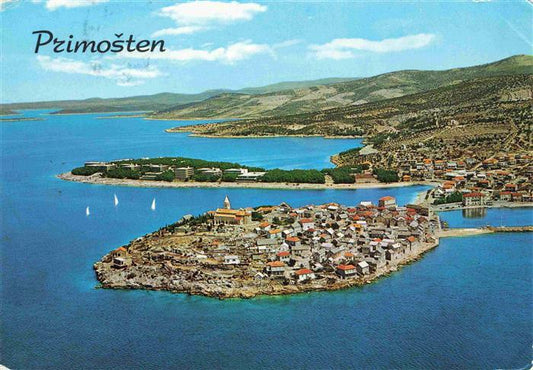 73980583 Primosten Croatia coastal panorama peninsula