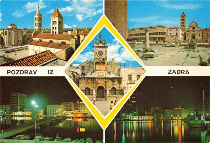 73980586 Zadra Zara Zadar Croatia Altstadt Platz Kirche Hafen Nachtaufnahmen