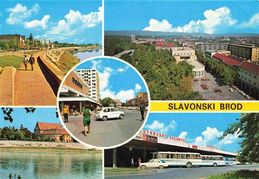 73980589 Slavonski-Brod Brod-na-Savi Croatia Panorama waterfront city center