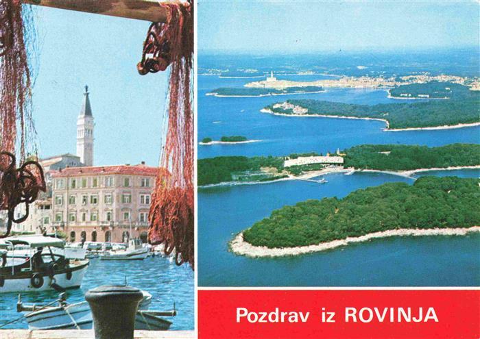 73980928 Rovinj Rovigno Istrien Croatia Kuestenpanorama Luftaufnahme Hafen