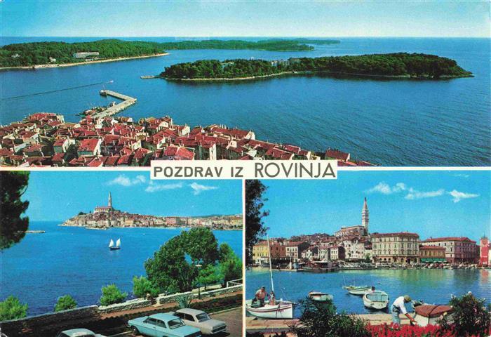 73980949 Rovinj Rovigno Istrien Croatia Panorama Luftaufnahme Hafen