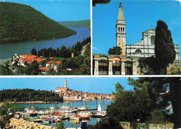 73980950 Rovinj Rovigno Istrien Croatia Panorama Kirche Hafen