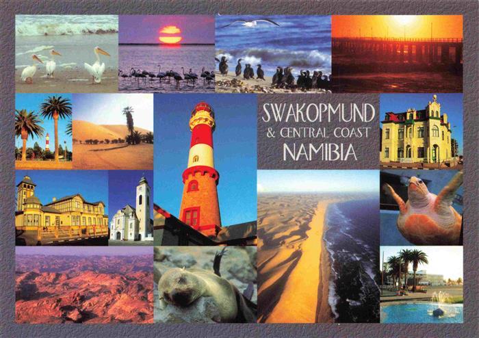 73981106 Swakopmund Namibia Teilansichten Kuestenpanorama Leuchtturm Sonnenunter