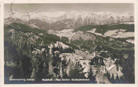 73981370 Semmering Niederoesterreich Panorama Waldhof Suedbahnhotel Alpenpanoram