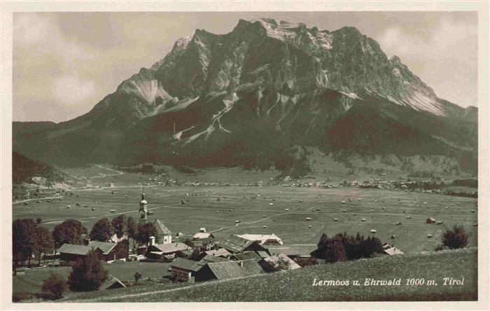 73981390 Lermoos Tirol AT und Ehrwald gegen Zugspitze Wettersteinmassiv