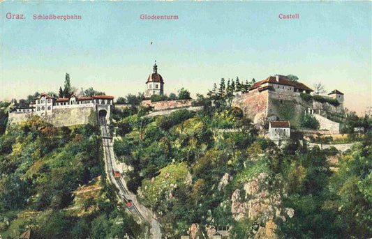 73981402 GRAZ  Steiermark AT Schlossbergbahn Glockenturm Castell