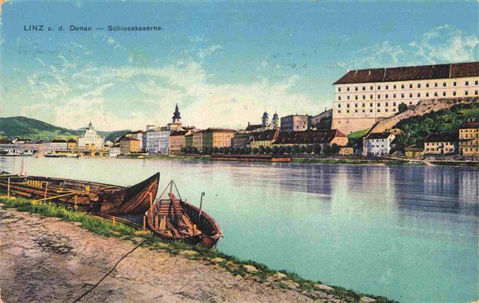 73981596 LINZ DONAU AT Partie an der Donau Notreservespital Militaerpflege Stemp