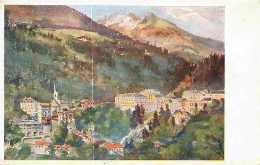 73981651 Bad Gastein AT Panorama Kuenstlerkarte Alpenlaendische Kunst