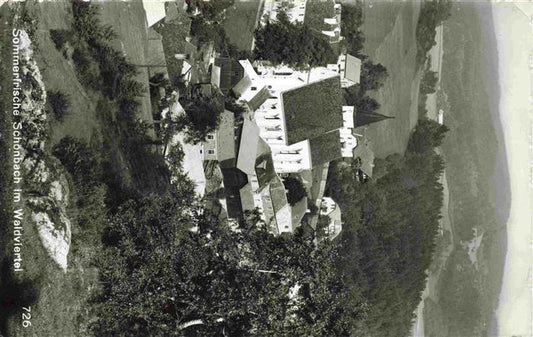 73981859 Schoenbach Waldviertel Niederoesterreich AT Teilansicht mit Kirche Somm