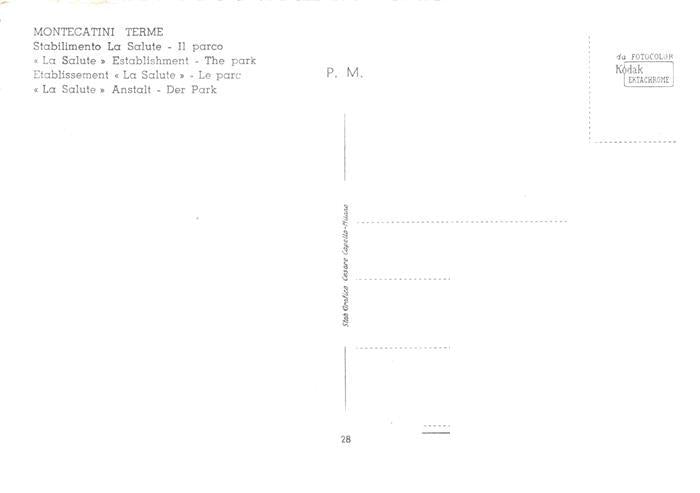 73982151 Montecatini Terme Pistoia Toscana IT Stabilimento La Salute Parco