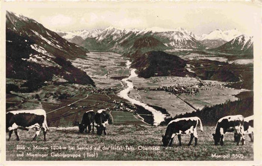 73982165 Telfs Tirol AT Blick von Moesern auf Inntal Oberinntal und Mieminger Ge