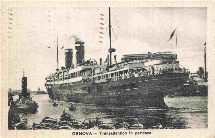 74001097 Schiffe Oceanliner Genova Transtlantico in partenza