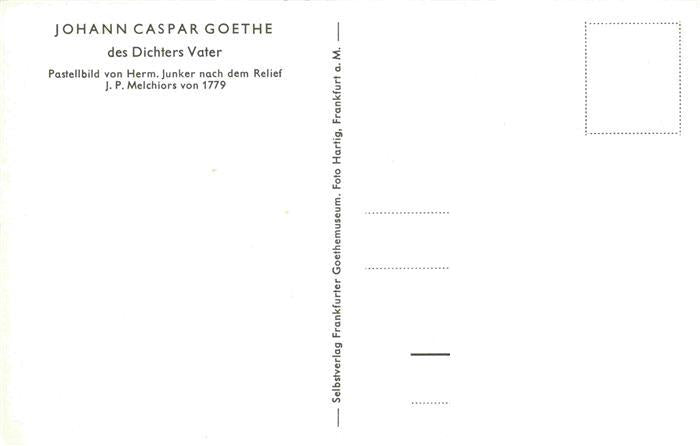 74013779 GOETHE Johann Wolfgang von Dichter Johann Caspar Dichters Vater