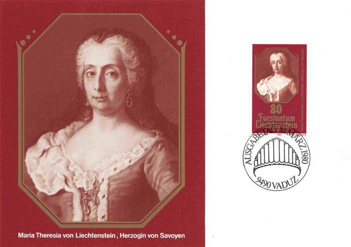 74013303 Adel Liechtenstein Fuerstenhaus Maria Theresia Herzogin vo Savoyen