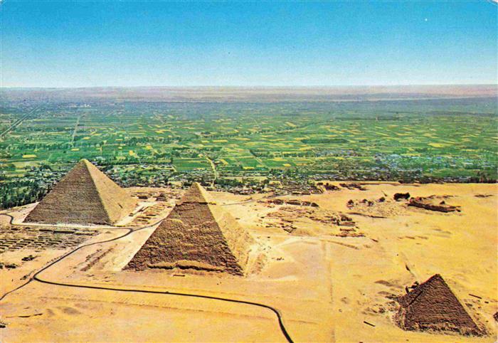 73985584 Gizeh Giza Egypt Aerial view of the pyramids