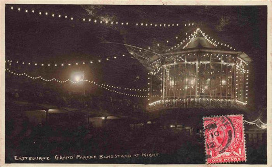 73985630 EASTBOURNE  Sussex UK Grand Parade Band Stand at night