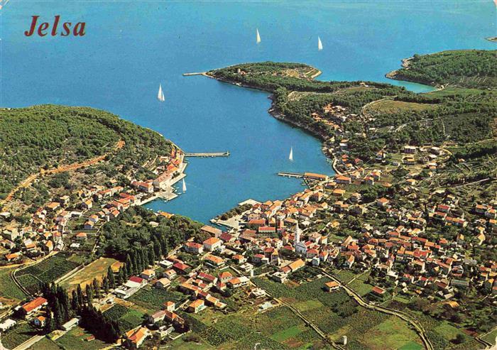 73986971 Jelsa Croatia Fliegeraufnahme