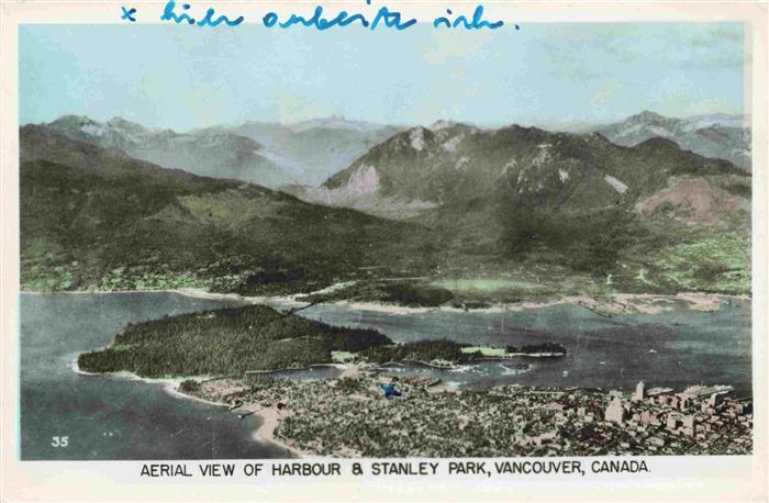 73988424 VANCOUVER BC Canada Aerial View of Harbour and Stanley Park