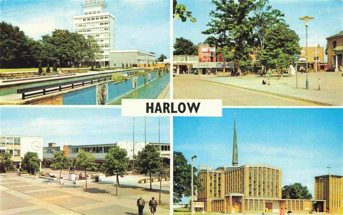 73988442 Harlow  Essex UK Water Gardens The Stow The Square St Pauls Church