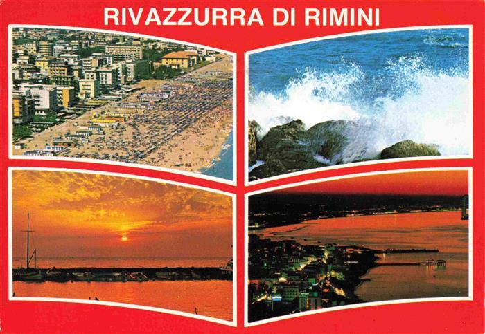 73989890 RIMINI IT aerial sunset beach high tide