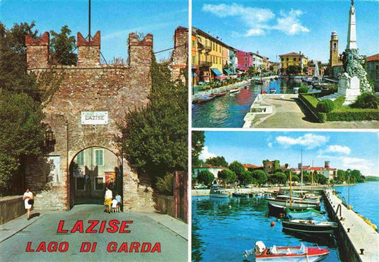 73990014 Lazise Lago di Garda IT Stadttor Hafen Panorama