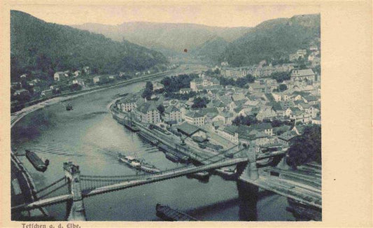 73991387 Tetschen-Bodenbach Bohême DECIN CZ Pont à chaînes panoramique