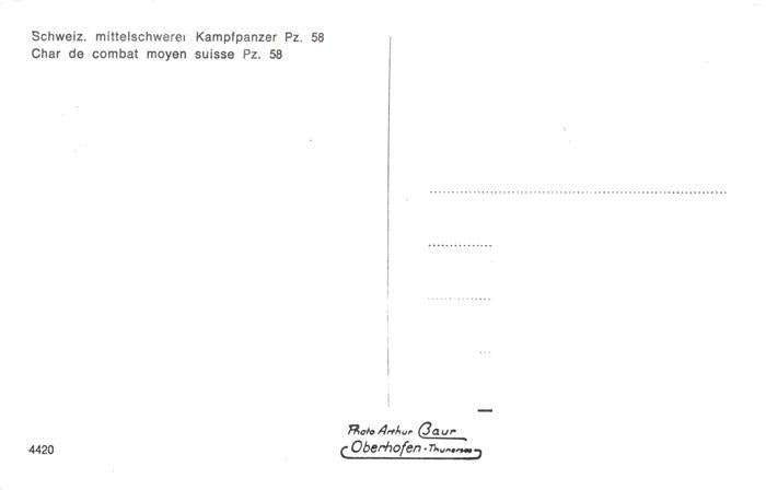 74025513 Militaria Schweiz Panzer Kampfpanzer Pz. 58