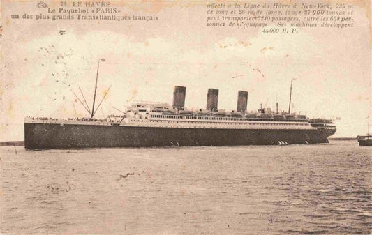 74025577 Dampfer Oceanliner Havre Paquebot Paris