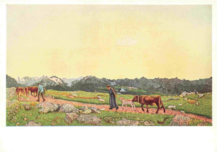 74027208 Segantini Giovanni Kuenstlerkarte Nr. 1594 Sein La Natura