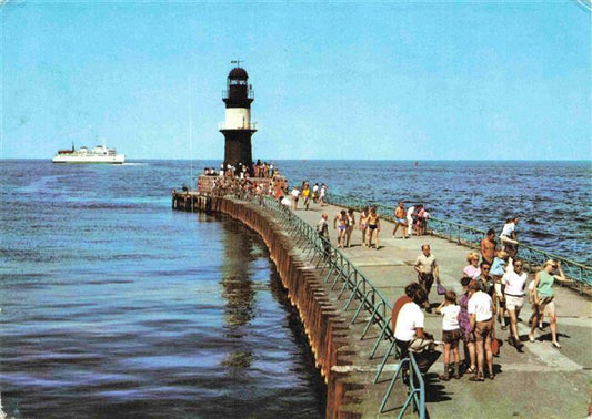 74027818 Leuchtturm Lighthouse Faro Phare-- Rostock Warnemuende An der Mole