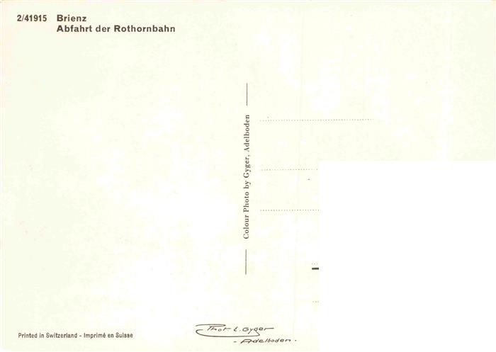 74027839 Zahnradbahn Standseilbahn Furniculaire Rack Railway-- Brienz Rothornbah