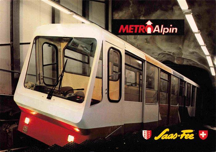 74027849 Zahnradbahn Standseilbahn Furniculaire Rack Railway-- Metro Alpin Saas