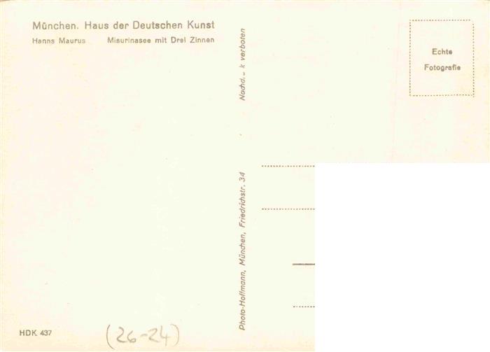 74027858 Verlag HDK Haus der Deutschen Kunst Nr. 437 Muenchen Hanns Maurus Misur