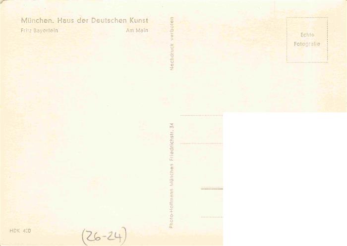 74027861 Verlag HDK Haus der Deutschen Kunst Nr. 400 Muenchen Fritz Bayertein Am