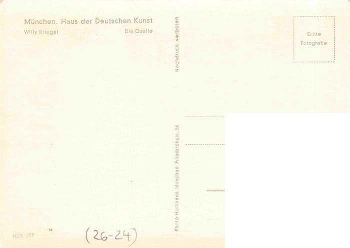 74027862 Verlag HDK Haus der Deutschen Kunst Nr. 297 Muenchen Willy Kriegel Die