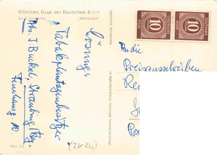 74027864 Verlag HDK Haus der Deutschen Kunst Nr. 510 Muenchen Jul. P. Junghanns