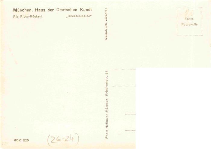 74027865 Verlag HDK Haus der Deutschen Kunst Nr. 525 Muenchen Ria Picco Rueckert