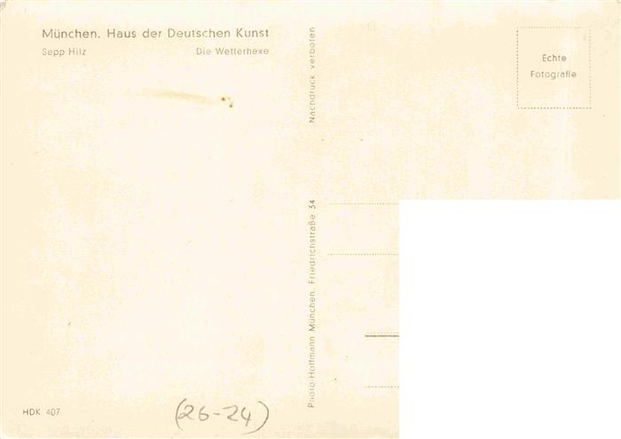 74027870 Verlag HDK Haus der Deutschen Kunst Nr. 407 Muenchen Sepp Hilz Die Wett