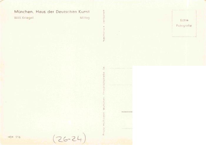 74027871 Verlag HDK Haus der Deutschen Kunst Nr. 516 Muenchen Willi Kriegel Mitt